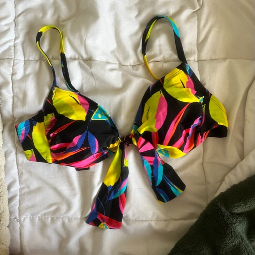 Brazilian print bikini top push up
